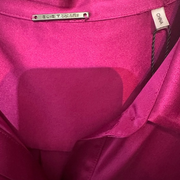 NWT Elie Tahari Fuchsia Silk Top Shirt - Picture 11 of 12
